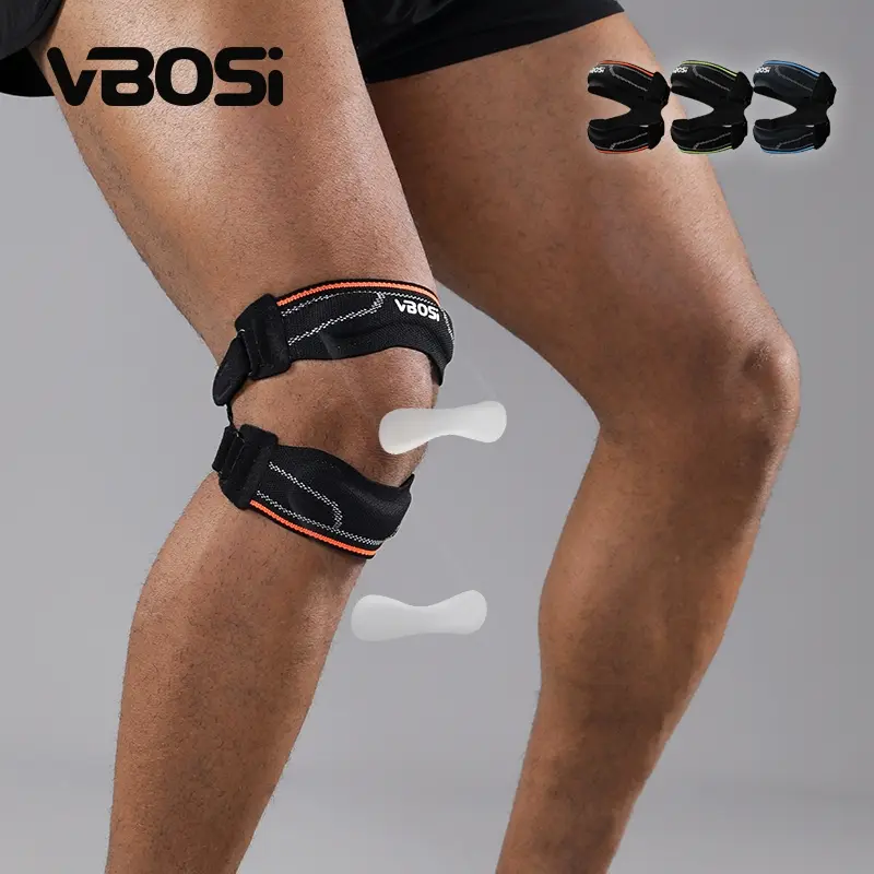 1 Piece Men & Women Adjustable Silicone Dual Patella Tendon Strap – Comfortable Knee Patellar Support for Daily Use & Workouts