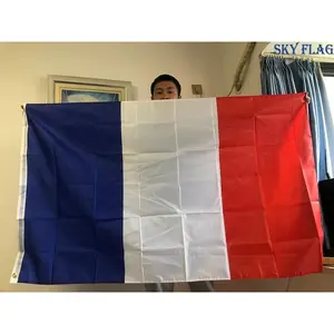 SKY flag Free Shipping Great France flag 90*150cm Hanging blue white red fra fr french Polyester Banner Decoration French flag
