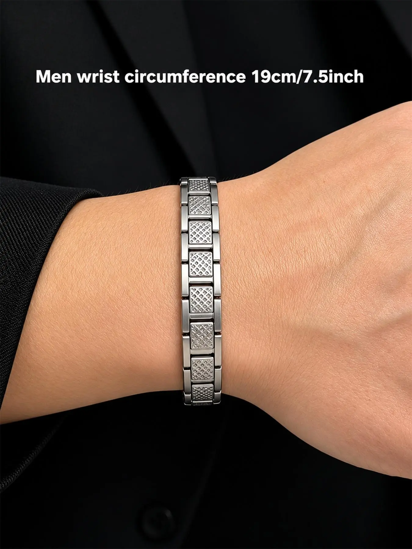 Stainless Steel Magnetic Crocodile Pattern Bracelet, Adjustable Cuff, Suitable for Men, Perfect Gift for Family Friends Loved Ones, Elegant Bangle Bracelet, Elegant Jewelry Bracelet