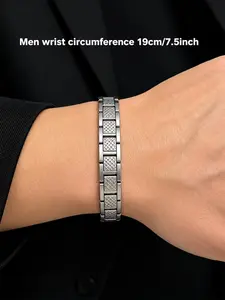 Stainless Steel Magnetic Crocodile Pattern Bracelet, Adjustable Cuff, Suitable for Men, Perfect Gift for Family Friends Loved Ones, Elegant Bangle Bracelet