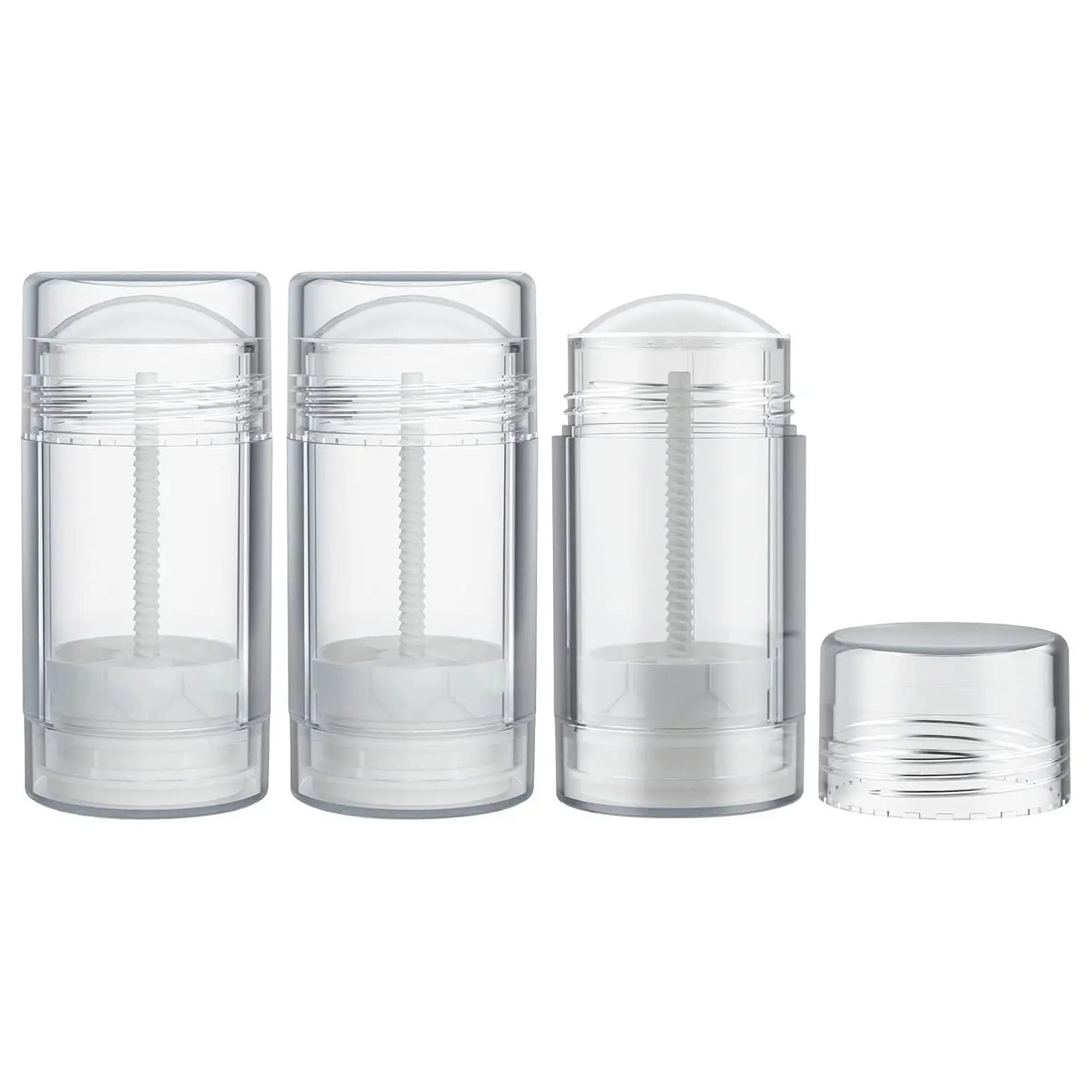 2.5oz Empty Deodorant Stick Containers, 3 Pack Refillable Clear TubesGift