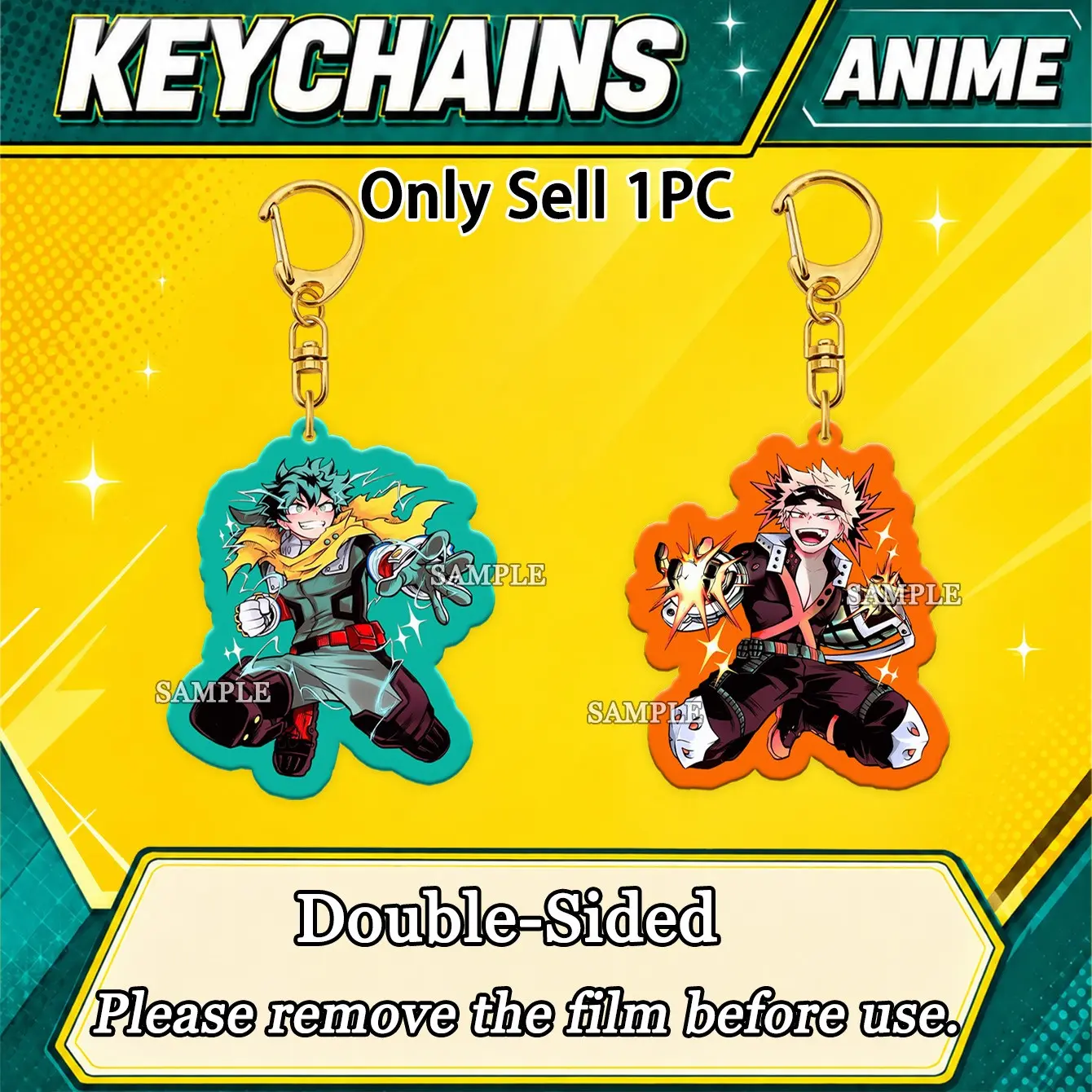 Mha Keychains, My Hero Academia Deku Bakugou Shoto, Double-Sided Anime Fan Merch, Collectible Keychain, Bag Charm, Car Accessory, Gift Idea