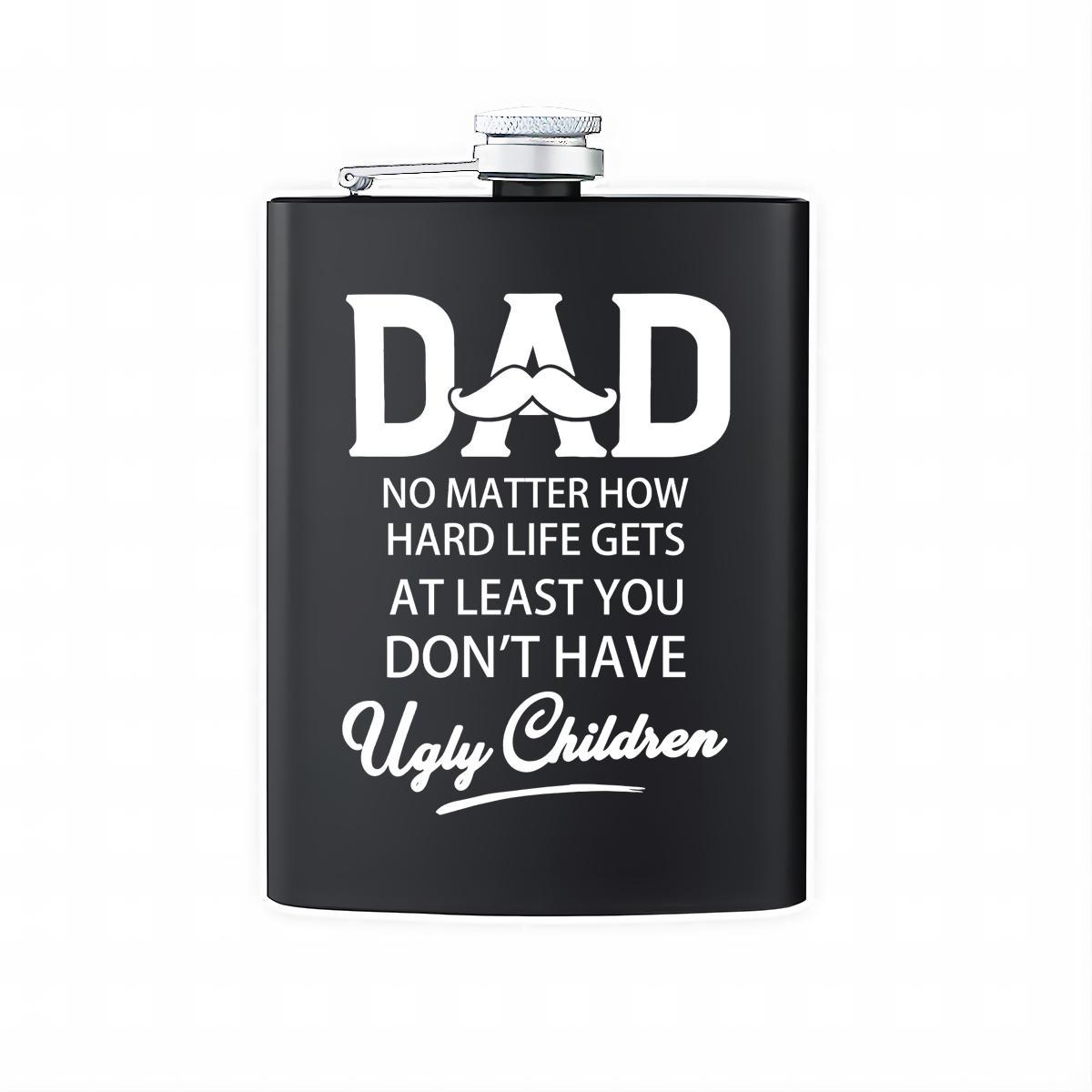 Stainless Steel Flask, 1 Count 8oz Funny Letter Pattern Flask, Gift for Dad, Perfect Outdoor Gift for Father's Day, Birthday, Halloween