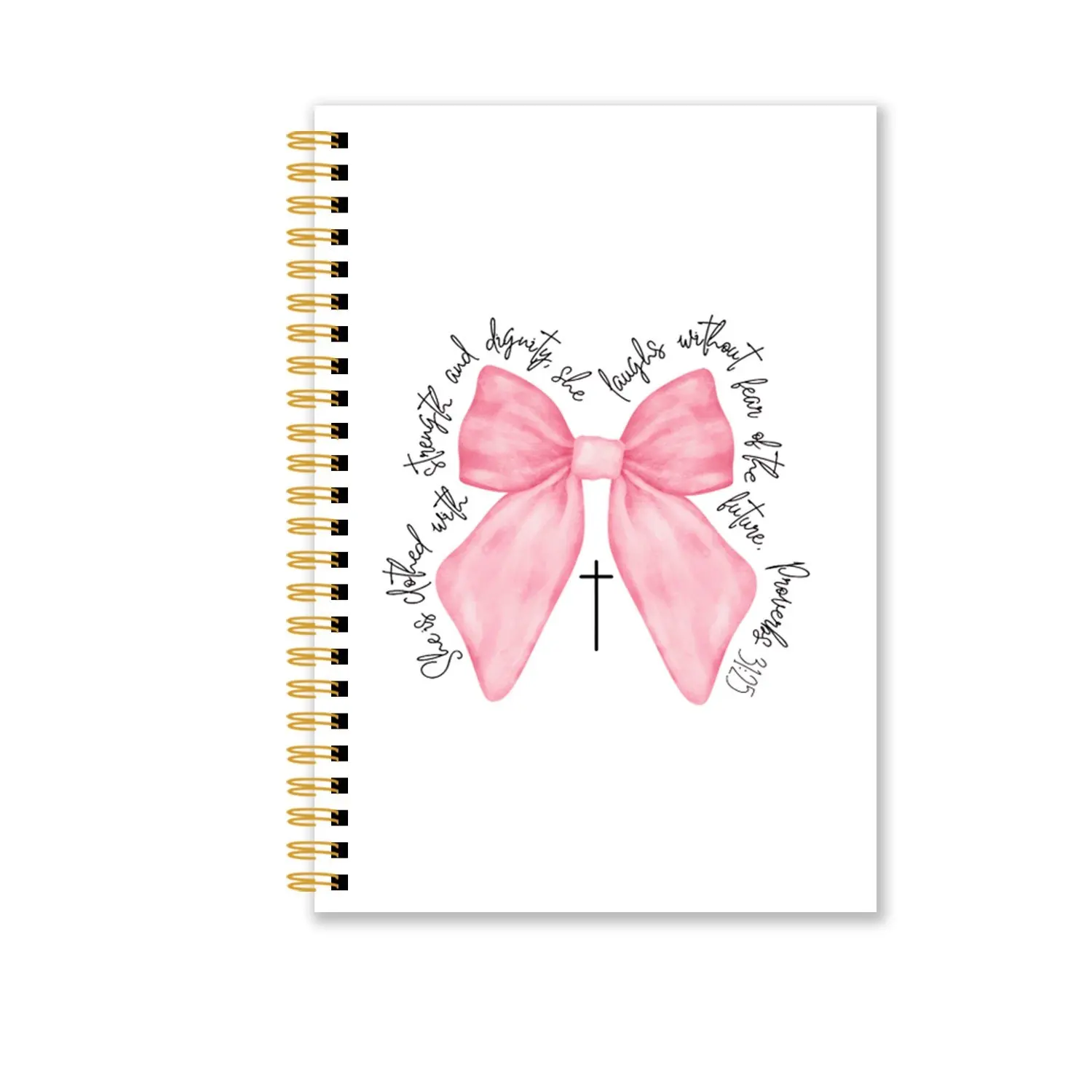 Bow Spiral Notebook, Elegant Print Design, 8.26x5.51 Inches, Personal Planner & Life Journal, Perfect Gift for Friends & Family