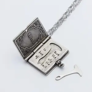 [ICE HUE]18K Gold Vacuum Plated Copper Openble Holy Bible Dirational Daily Inspirational NFC Faith Pendant Hammer and Inside Redemption lies within With Necklace for Women &Men Jewelry,Daily Wear,Casual Fashion,Gift Idea,Classic,Hip Hop,Simple