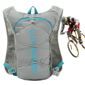 Multifunctional nylon running backpack, safety reflective sports backpack, hydration pack, lightweight backpack for running, skiing, hiking, and cycling, hydration backpack for men and women