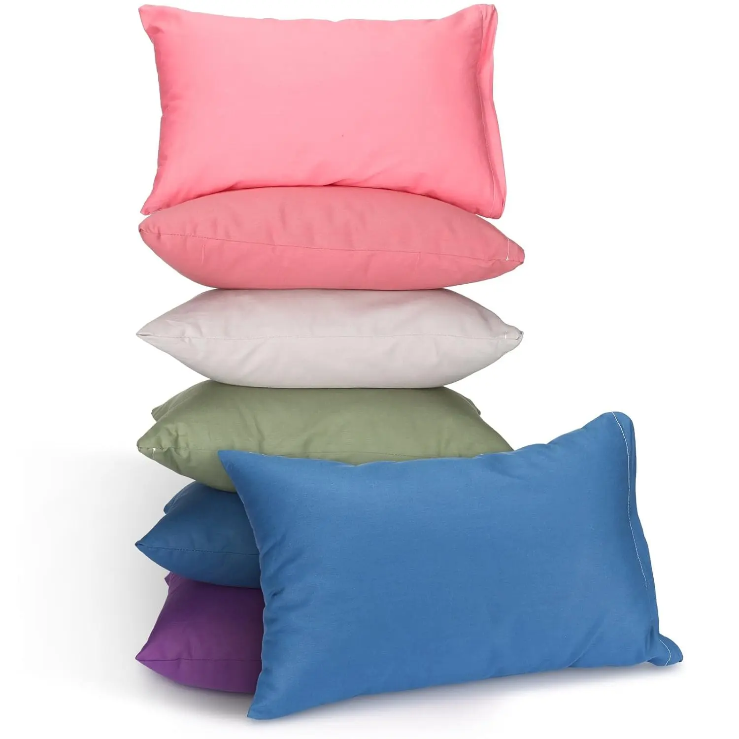 6 Pack Mini Pillows for Daycare 9.1 x 13.8'' Small Travel Pillow Bulk Soft Breathable Cotton Pillow for Nap Travel Pet Neck Lumbar Purse Insert(Classic,Dark Color)