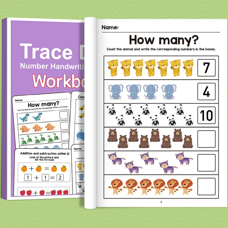 Preschool Number Fill-in Workbook, Early Education Logic Training Math Book, Fun Pre Kindergarten Math Practice Sheets for Toddlers Homeschool Supplies