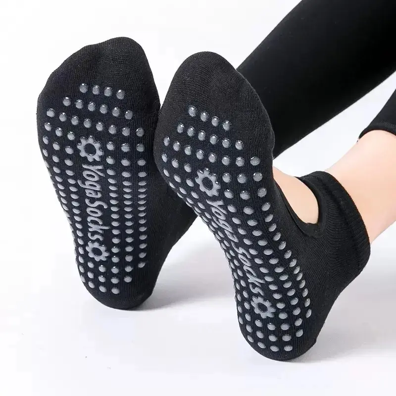 Women's Cotton Quality Backless Ankle Socks - Anti-Slip, Breathable, Compression for Yoga, Pilates, Ballet Dance Fitness Gym