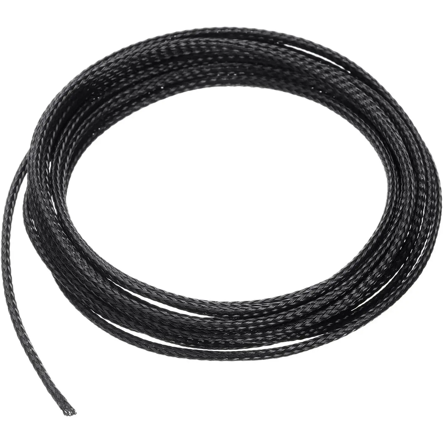 10 Ft - 1/8 Inch Expandable Braided  Sleeving,   Management Wire Sleeve Cord Protector, Wire Wrap Loom Tube for TV  Audio, Office  Devices, Black