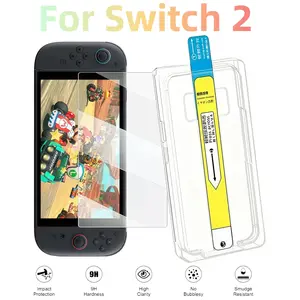 Switch 2 Oled Screen Protector Film, 9h Hardness Anti-Scratch Bubble-Free Alignment Tool Kit, Dustproof High Clarity Durability