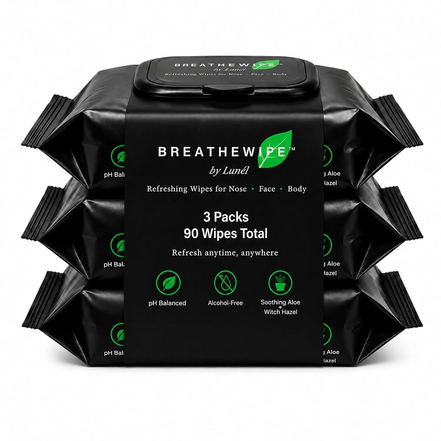 Cooling Wipes for Face & Body – Menthol, Peppermint & Eucalyptus | XL Refreshing Wipes for Men & Women | Post-Gym, Travel & Hot Weather Refresh (3 Packs, 90 Count)Gift