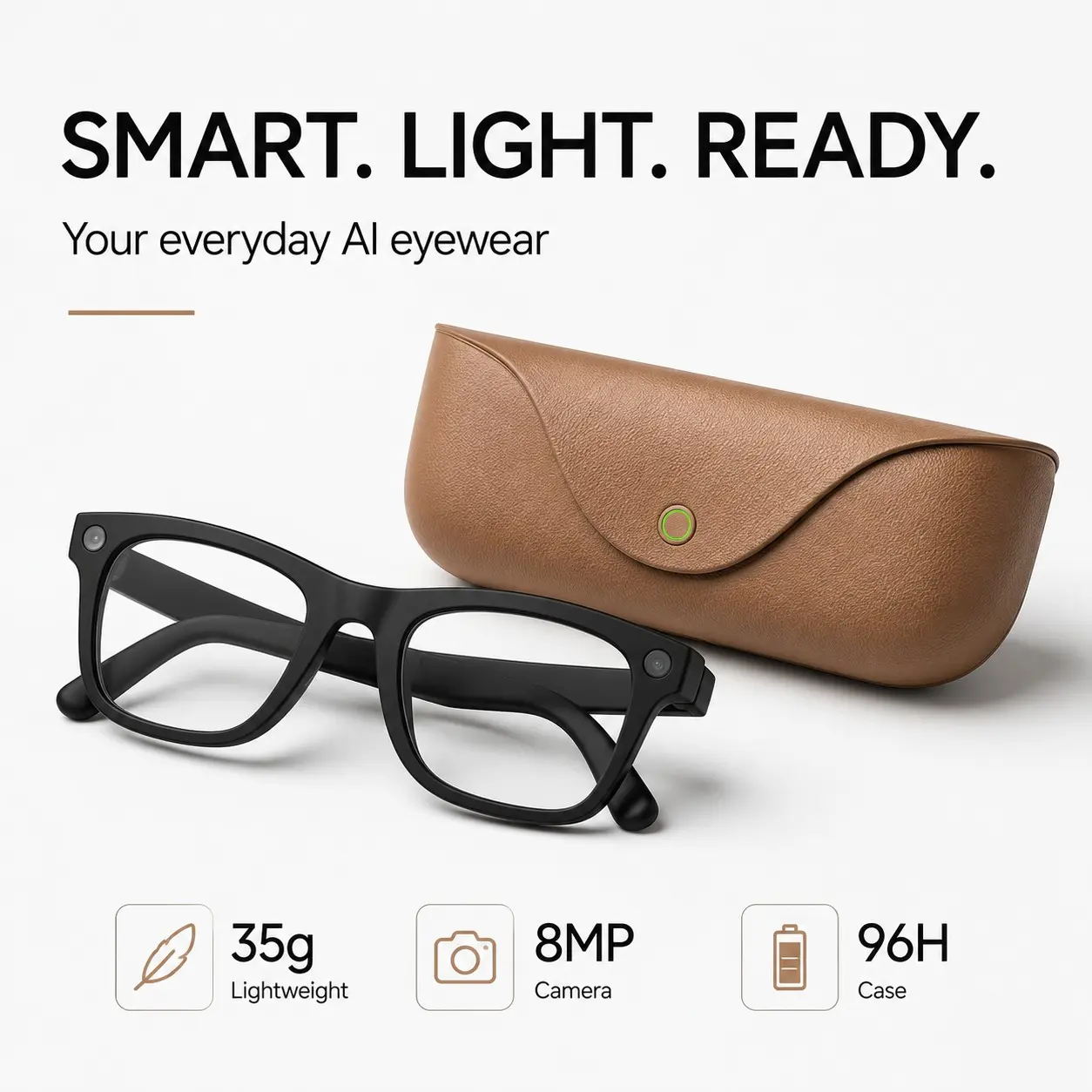 Multifunctional Wearable Glasses Smart Glasses Camera, Smart Sunglasses With Camera, Ai Translator Smart Translation Glasses, 2026 New Audio Sunglasses, 3280×2464 Photos & HD Video Recording, Touch Control Bluetooth Call Music, IP6