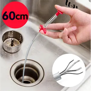 60cm Sewer Dredge Spring Pipe Dredger, 1x Sewer Dredge Spring, Easy-to-Use Household Drain Clog Remover with Good Ductility, Hair Cleaner for Kitchen Sink (Avoids Water in Sink)