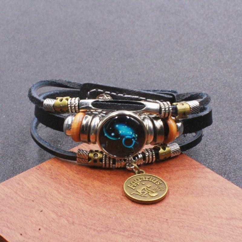 Twelve Zodiac Sign Bracelets Korean Style for Couples and Friends Fluorescent Glowing Bangles Jewelry Gifts Ideal for Her Him