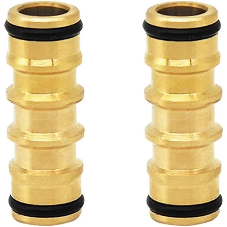 2 Pack Garden Hose Quick Connect Coupler Extension Connector Adapter Joiner Male to Male Disconnect Fitting for Garden Hose Quick Connector Fittings Attachment Water Hose Connectors