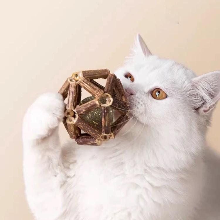 Assorted Silvervine Stick Cage Ball Cat Chew Toy, Brown