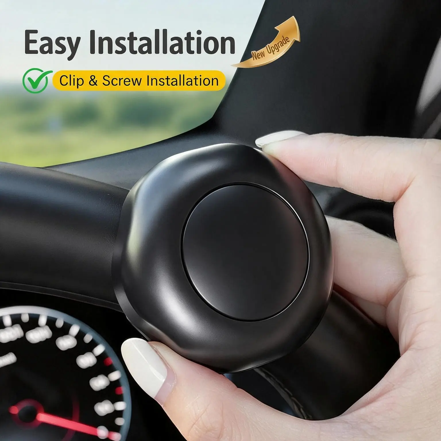 Car Steering Wheel Assistant for Pickup Trucks, Buses, Large Vehicles, Metal with Bearing, One-Handed Directional Aid, Effort-Saving Tool