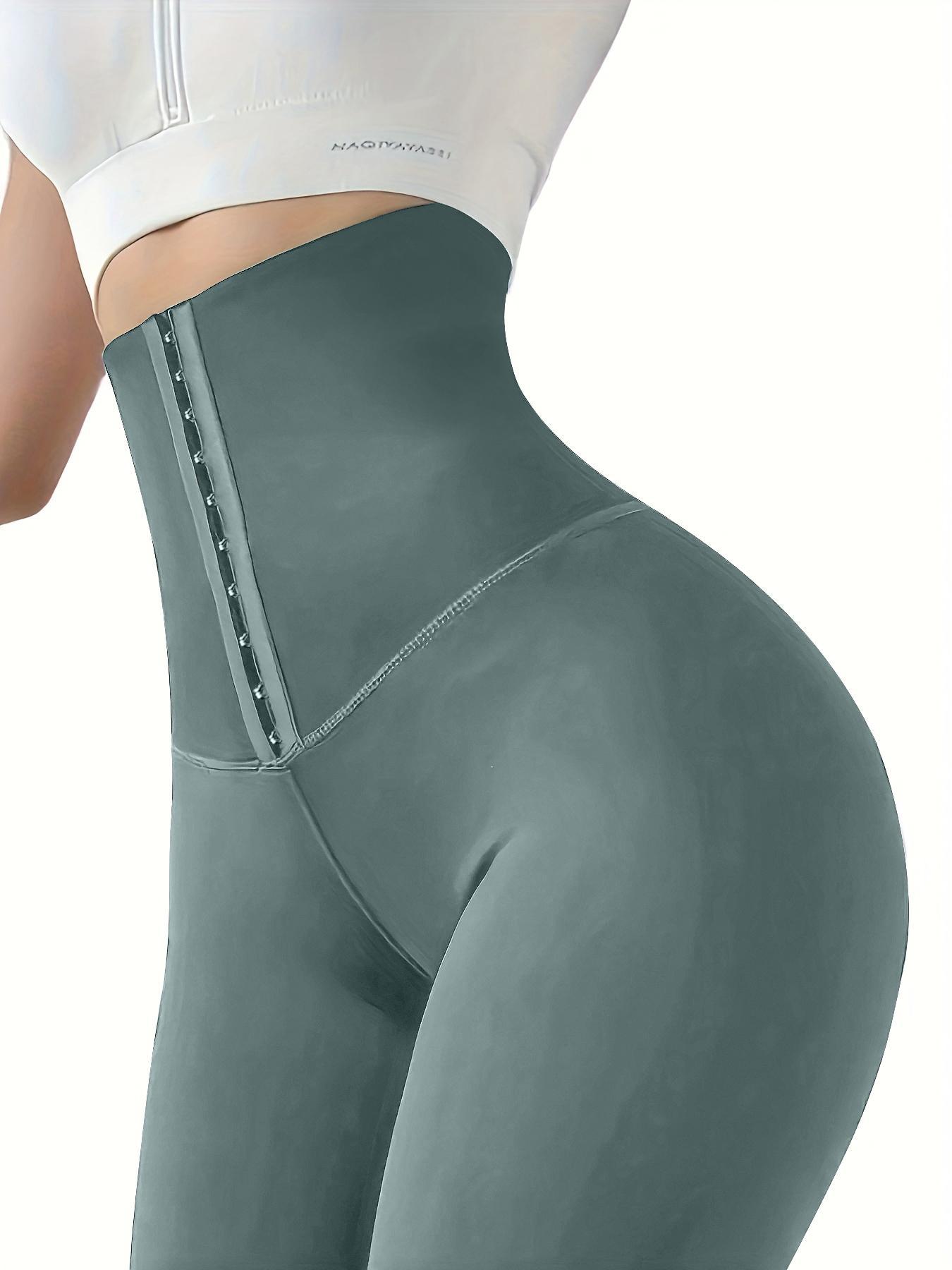 Women's Hook & Eye High Waist Sports Leggings, Quick Drying High Stretch Solid Color Butt Lift Skinny Pants, Ladies Sportswear for Indoor Outdoor Wear, High Waisted Leggings, Workout Athletic Leggings