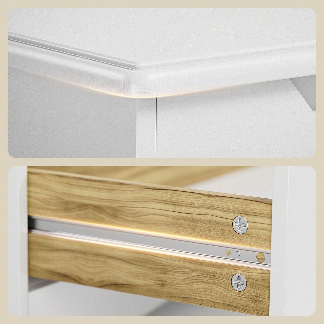 6 Drawer Dresser, Vanity De Maquillaje  With Large Storage  Furniture , Dresser For Bedroom With Embedded Handle, Tall Dresser And Organizer With Anti-Tripping, Wooden Dresser Cabinet For Office, Living Room, Entryway, Room Decor