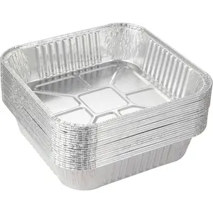 25pack- 8 x 8 Aluminum foil Pans Disposable Heavy Duty Square baking Cake Pan, Cooking Tins Homemade Breads Oven Pans,Foil Pan, Baking pan Roasting