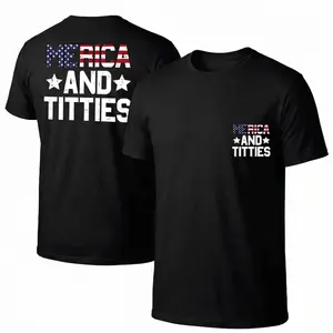 Men's Cotton Sleeveless Tank Top - ""Merica And Titties"" - Punk Printed Style.This Is A Casual Item Suitable For Both Men And Women, Especially Perfect For Spring And Summer; The Cool Print And Classic Crew Neck Cut