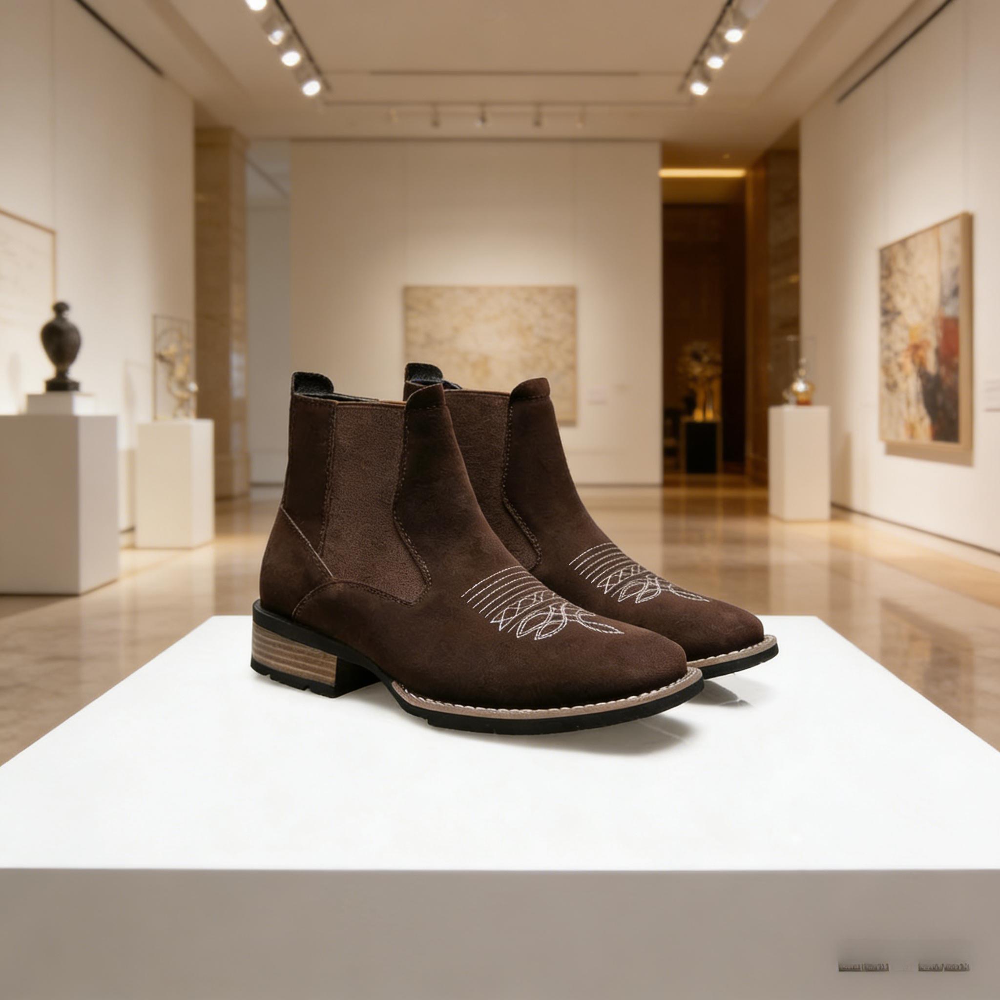 Urban Treads Tabi Shoes Embroidered Chelsea Men's Boots Unique European American Style Comfortable Black Men's Shoes Cowboy Boots Men Footwear Flat Rubber RetroDesign Frye Boots Tabi Shoes Men's Ultra Western Boot,elegant boots for men