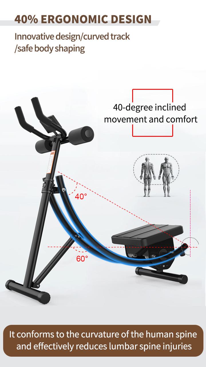 Abdominal Cruncher Trainer Machine - Foldable Ab Exercise Sit Up Bench, Compact Home Fitness Equipment for Abdominal Workouts, Portable Design for Easy Movement & Storage, Stable Sit Up Bench for Core Training, Ideal Abdominal Trainer for Home Use