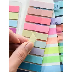 600/1200PCS Transparent Sticky Notes Tabs, Morandi Color Coded Adhesive Index Labels, Self-Adhesive Marking Notes for Books & Notebooks, Back to School Supplies, Study Essentials, Office & Classroom Organization Tools