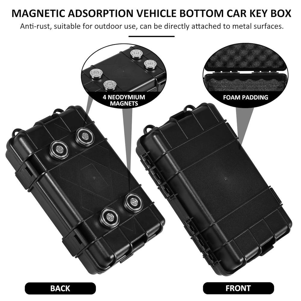 Magnetic Key Storage Box, Portable Magnet Tool Box, Outdoor Camping Tactics Storage Box, Waterproof Magnetic Storage Box, Universal Car Accessories