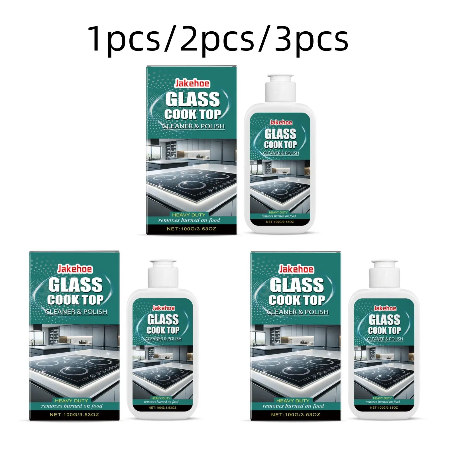 Glass Stove Cleaner Polisher (100g/100g*2/100g*3), Home Kitchen Cleaning Agent, Electromagnetic Ceramic Stove Degreaser, Household Cleaners