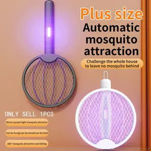 USB Rechargeable Electronic Mosquito Killer, Foldable Electric Fly Swatter, Portable 2-In-1 Pest Control, 1200mah Battery, Indoor Outdoor Use