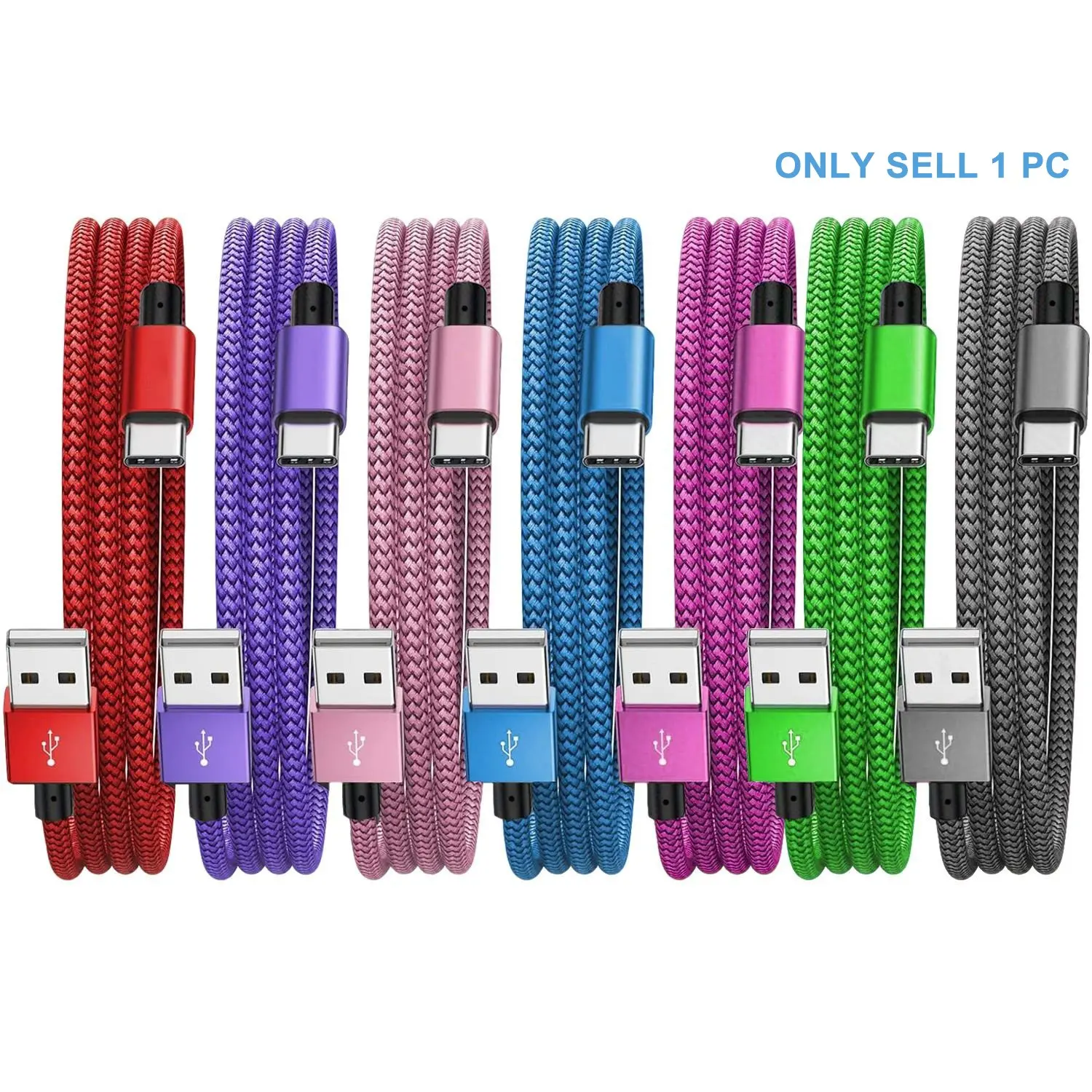 USB-C Fast Charging Cable, 3.3/6.6/10 ft, Data Charging Cable, USB A to C Nylon Braided, Compatible with Samsung, Google, Moto, Android Phones