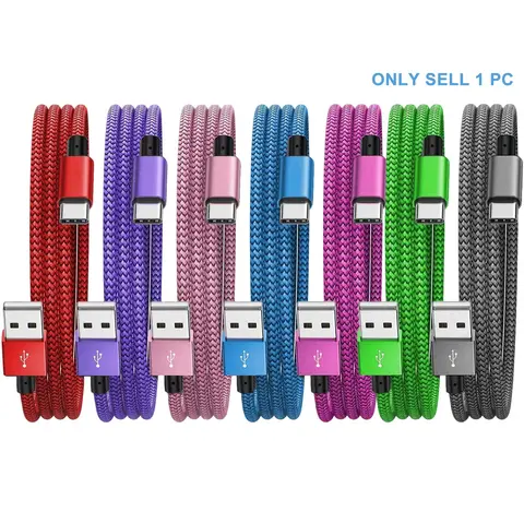 USB-C Fast Charging Cable, 3.3/6.6/10 ft, Data Charging Cable, USB A to C Nylon Braided, Compatible with Samsung, Google, Moto, Android Phones, Fast Charging Cord