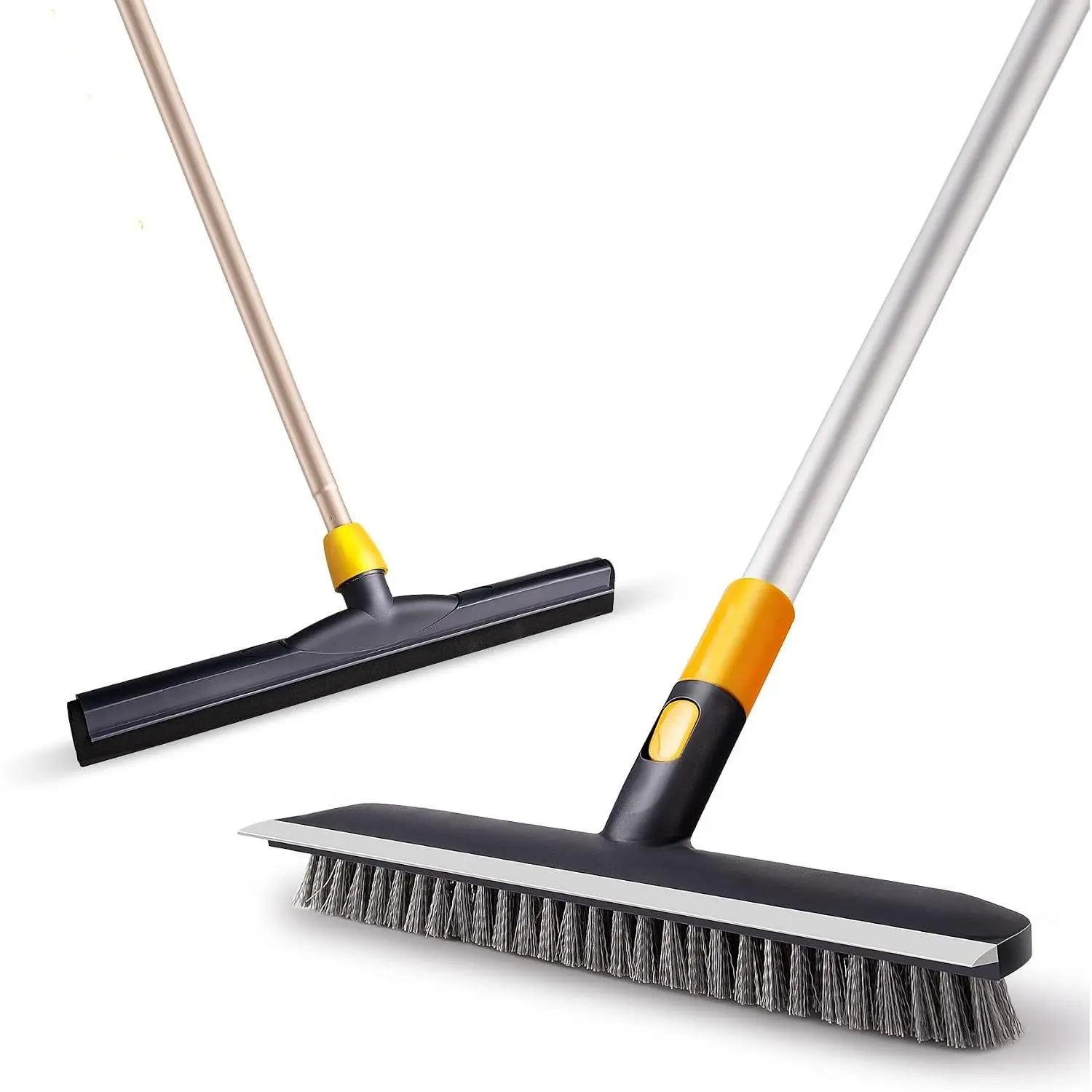 Floor   and Floor Scrub Brush Set Telescopic Handle for Garage Courtyard Shower Bathroom   Floor Marble Glass Tile Water  Cleaning