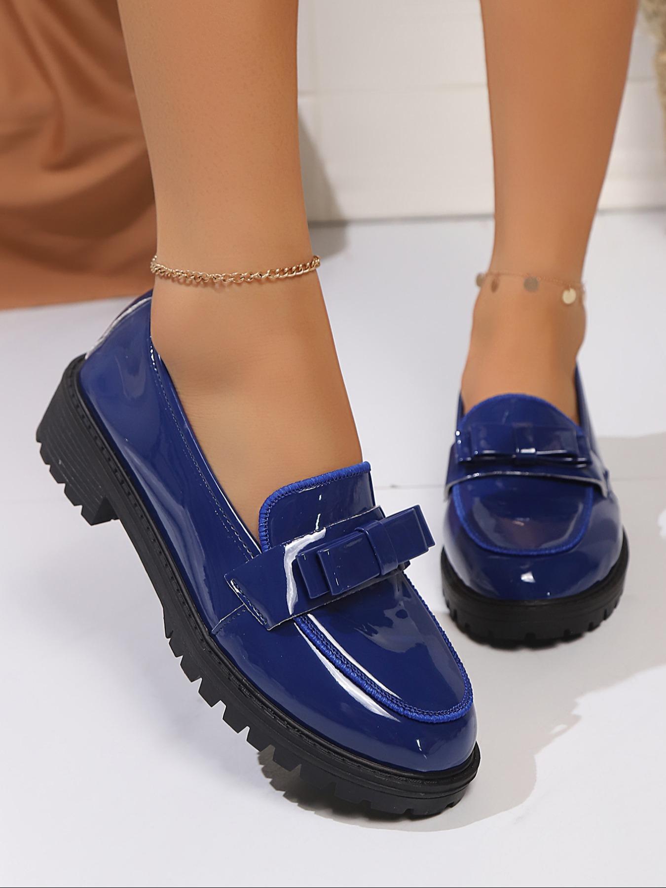 Women's Fashionable Red Color Round Toe Loafers, Pu Leather Loafers, Casual Versatile Chain Decorated Platform Shoes for Daily Wear, Lightweight Breathable Comfortable Shoes for Daily Wear, Footwear