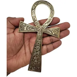 Solid Brass Ankh 6.25" ~ Perfect for your Altar, Wall Décor, Gift Giving, Ritual needs. Made of 100% yellow brass quality product by New Age Imports, Inc.® (Brass Ankh 6.5")