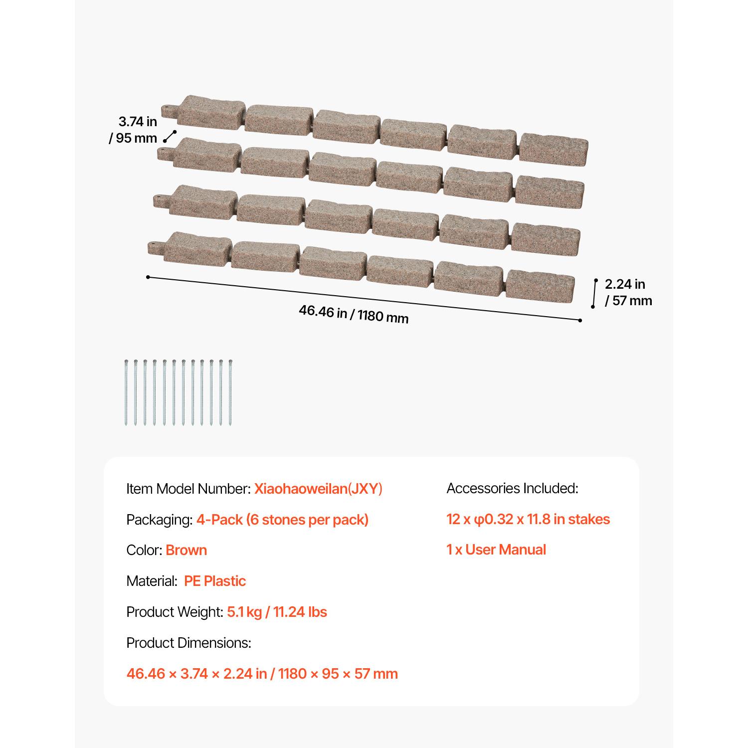 VEVOR Imitation Stone Landscape Lawn Edging Border Fade-Free No Digging Required Small/Medium/Large Beige/Sandstone Grey/Brown Heavy Duty Ballistic Nylon Tool Bag Luminous Resin Christmas Music Box Ornament Carpenter Belt with Suspenders removable zipper