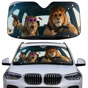 Car Sun Visor, Front Windshield Shade Board, UV Protection, Privacy Shield, Fun Design, Summer Heat & Privacy Essential, Fits Cars, Rvs, Trucks