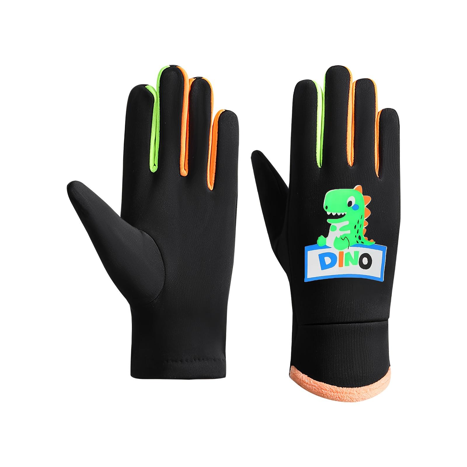 1 Pair Kids Winter Gloves - Thermal Insulated Cold Weather Gloves with Non-Slip Grip, Thickened Fleece-Lined Gloves for Boys & Girls Ages 3-9, Skiing, Cycling, Outdoor Activities - Easy-Clean (Hand Wash/Dry Clean) - Ideal Christmas/Back-to-School Gift, Wi