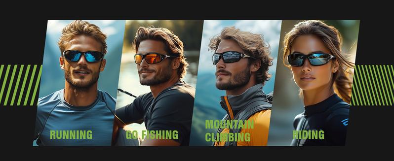 3 Pack Polarized Sports Sunglasses for Men, Mens Sunglasses Wrap Around UV400 Protection for Cycling Fishing Driving