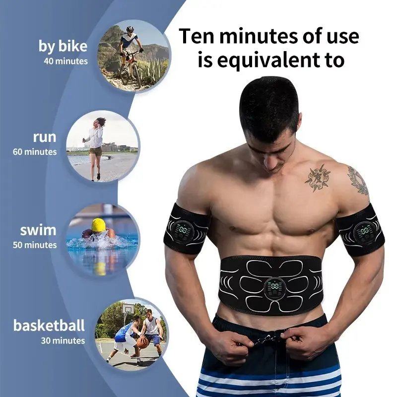 Abdominal Muscle Stimulation Belt, Rechargeable USB Ab Workout Strap, Unisex Muscle Shaping Device, Fitness Training Equipment Charging fee