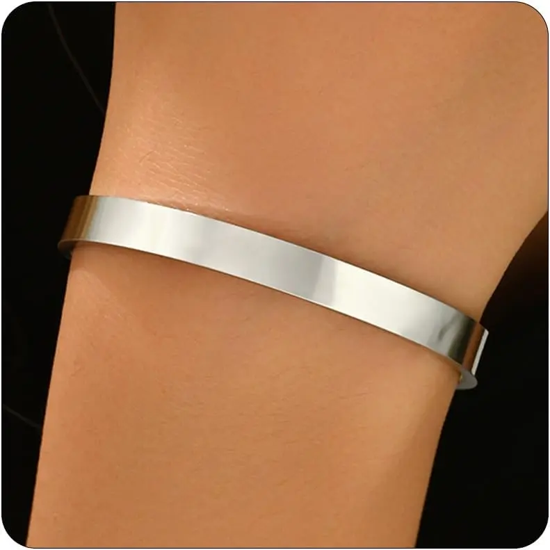 Bangle for Women 18K  Plated  Heart  Labyrinth Bangle Bracelets Dainty Stainless Steel  Gifts