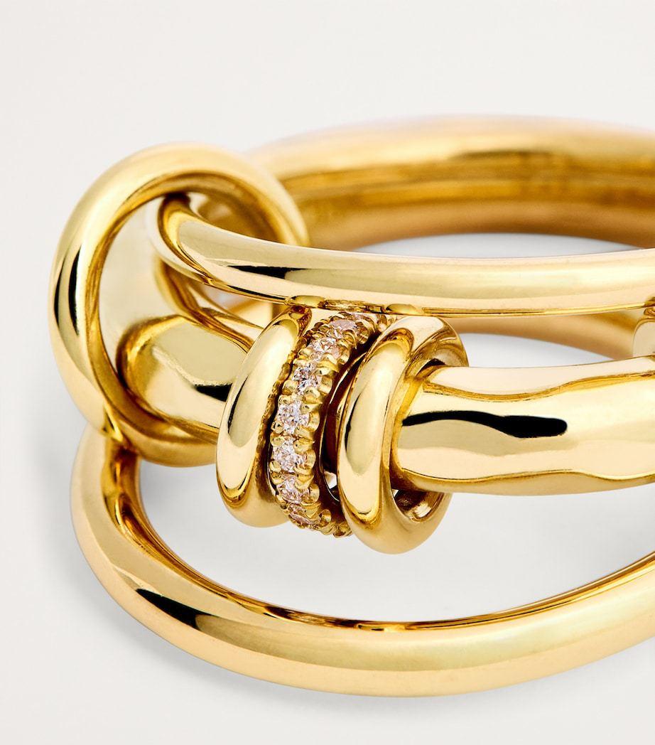 Interlocking Triple Band Ring, Micro Paved Blue Sapphire CZ Knot Ring, Luxury Statement Jewelry for Daily Wear & Parties, Perfect Gift