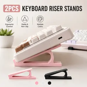 Ergonomic Keyboard Wrist Rest Stand Set, Non-Slip Adjustable Keyboard Riser, Comfortable Typing and Gaming Experience, 2-Piece Kit