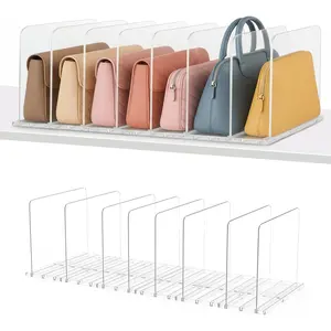 Adjustable Bag & Purse Organizer for Closet Clear Shelf Dividers for Closet Organization, Vertical Handbag Separator for Sweater Shirts & Clutches, Perfect for Bedroom Living Room Home