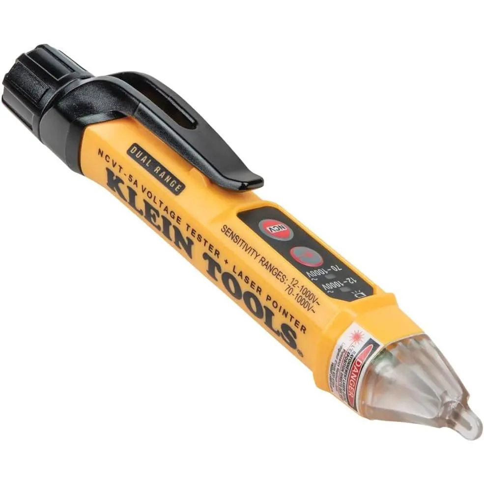Klein Tools NCVT-5A Voltage Tester, Non-Contact Dual Range Voltage Tester Pen with Integrated Laser Pointer and Visual and Audible Alerts