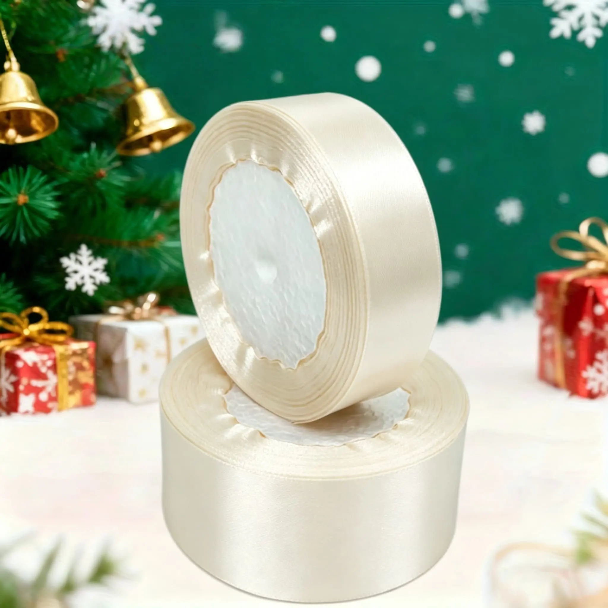Mint Ribbon Set, 40mm & 25mm Wide, 22.86m Long, Ideal for Fall Winter Weddings, Art Decor, Floral Gifts, Cake Wrapping, Craft Projects