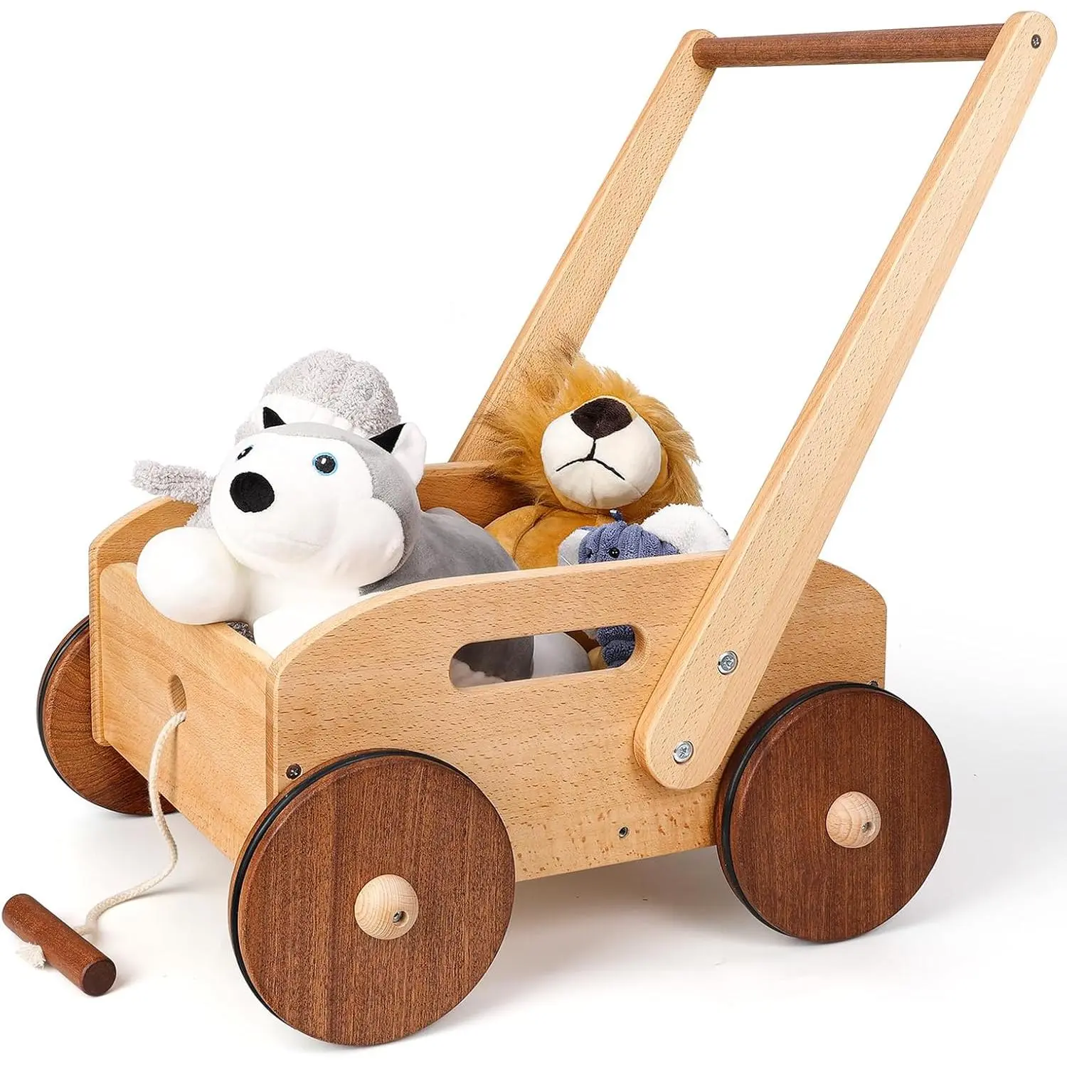 Wooden  Walker, Adjustable Speed  Push Walker, Montessori Push Toys   Learning to Walk,  Walking Toys Gift  Toddler Boys Girls 1 2 3 Years Old early educational baby