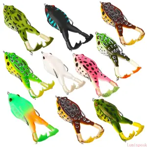 2026 NEW 3-10Pack Vibrant Topwater Frog Lures - Silicone Floating Bait with Double Propeller Legs, Lead-Free, Ideal for Bass, Snakehead, Catfish, 3.5in/13g Fishing Tackle Multi-Jointed Realistic